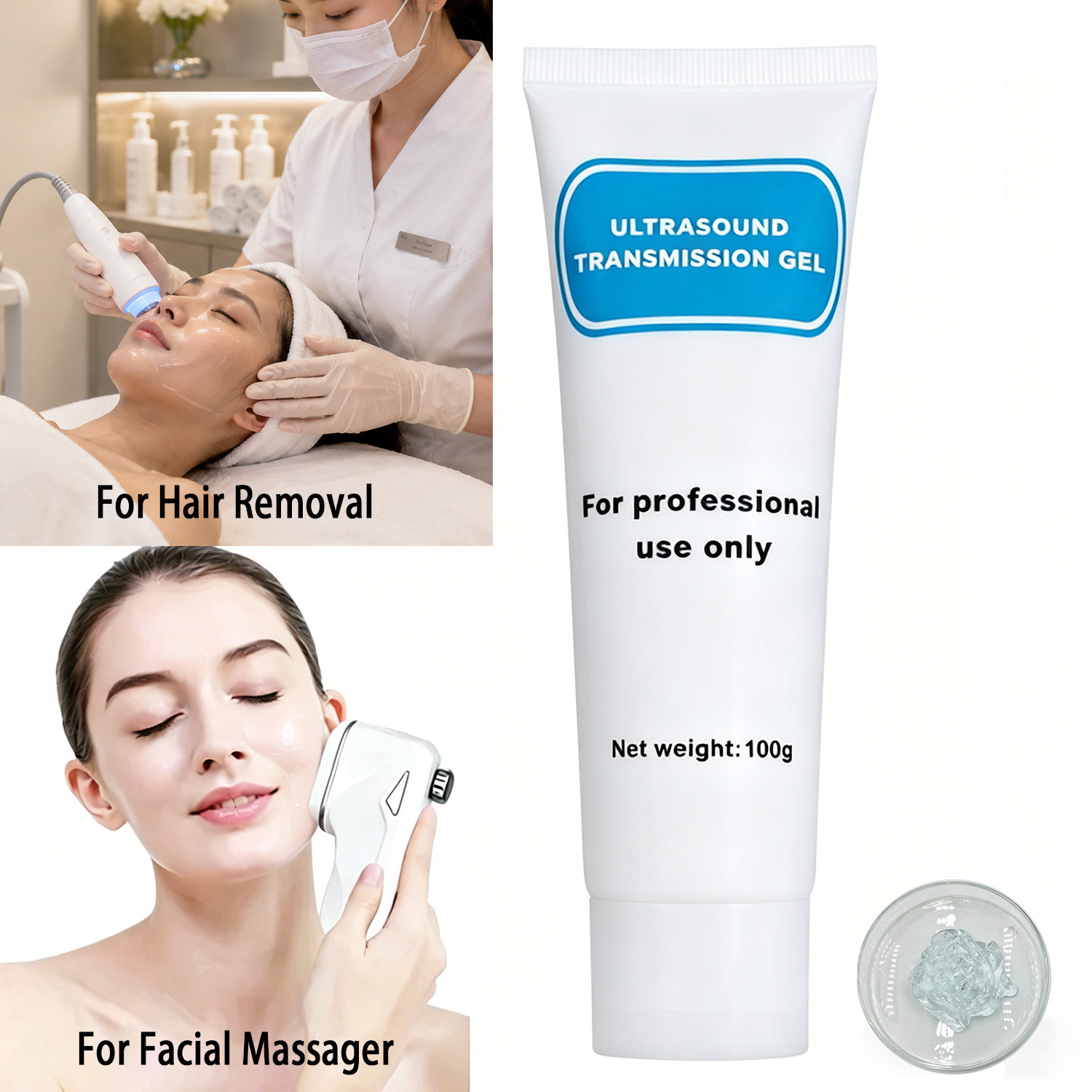 Medical Gel Ultrasound - Laser Hair and Beard Removal Lubricant