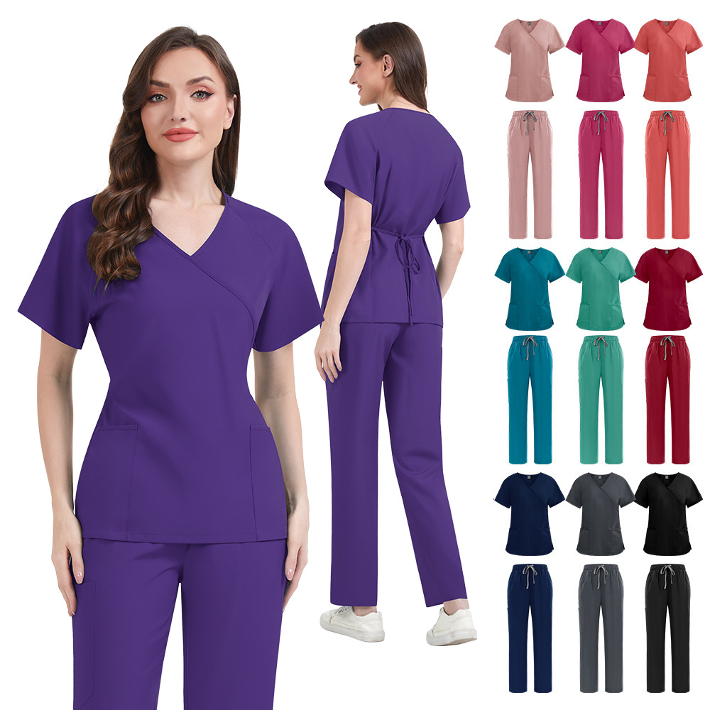 Slim Fit Women Scrubs Sets Hos - Medical Lab Hospital ulasan dan harga