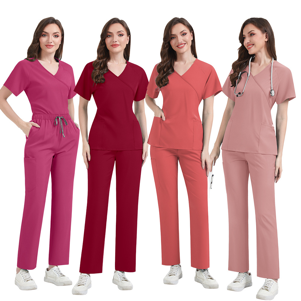Slim Fit Women Scrubs Sets Hos - Medical Lab Hospital ulasan dan harga