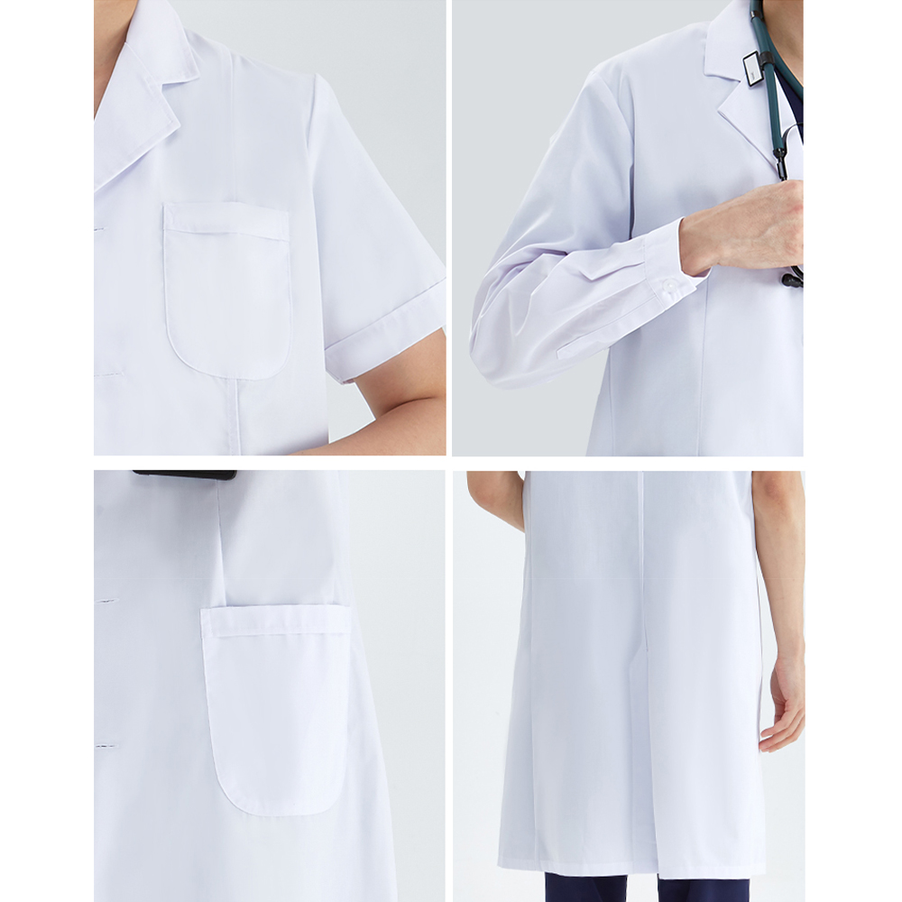 Unisex White Coat Lab Coat Hos - Medical Lab Hospital ulasan dan harga