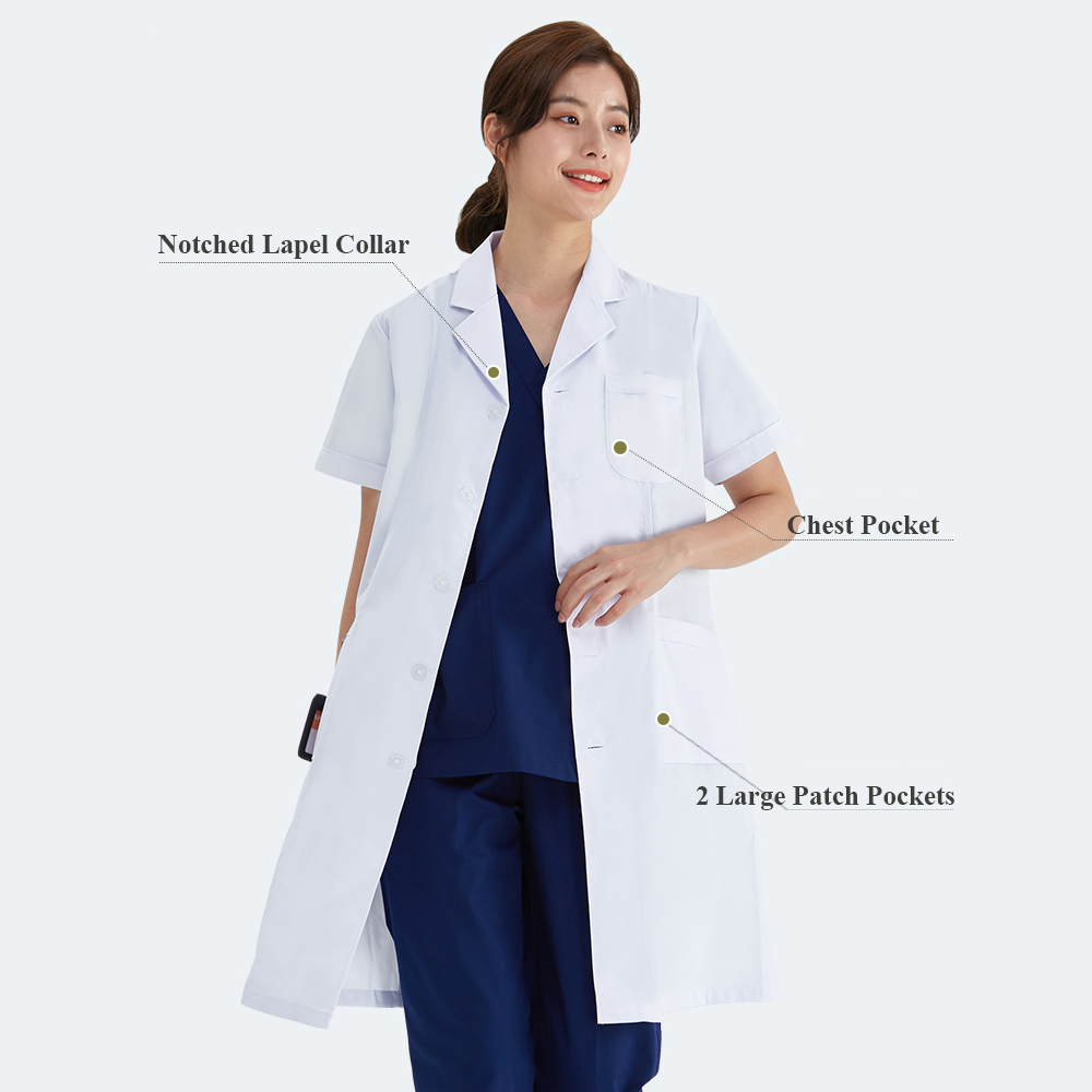 Unisex White Coat Lab Coat Hos - Medical Lab Hospital ulasan dan harga