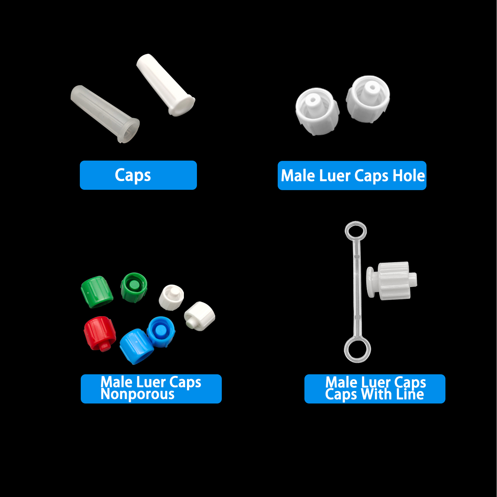500pcs Male Luer Caps Hole for - Medical Lab ulasan dan harga